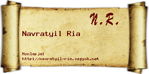 Navratyil Ria névjegykártya